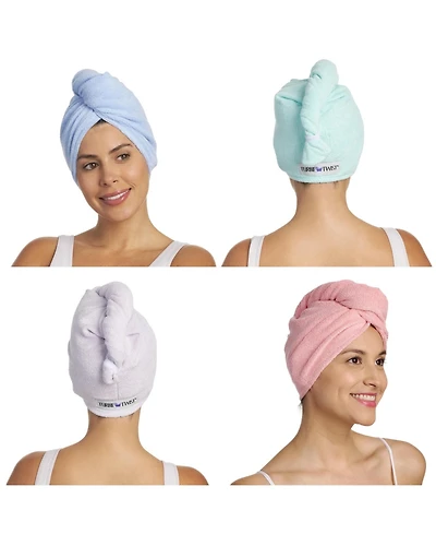 Turbie Twist Microfiber 4 Pack - Bermuda, Purple, Lilac, Lemon