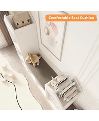 gaomon Children Bookcase with Reading Nook 6-Cubby Toy Storage Organizer