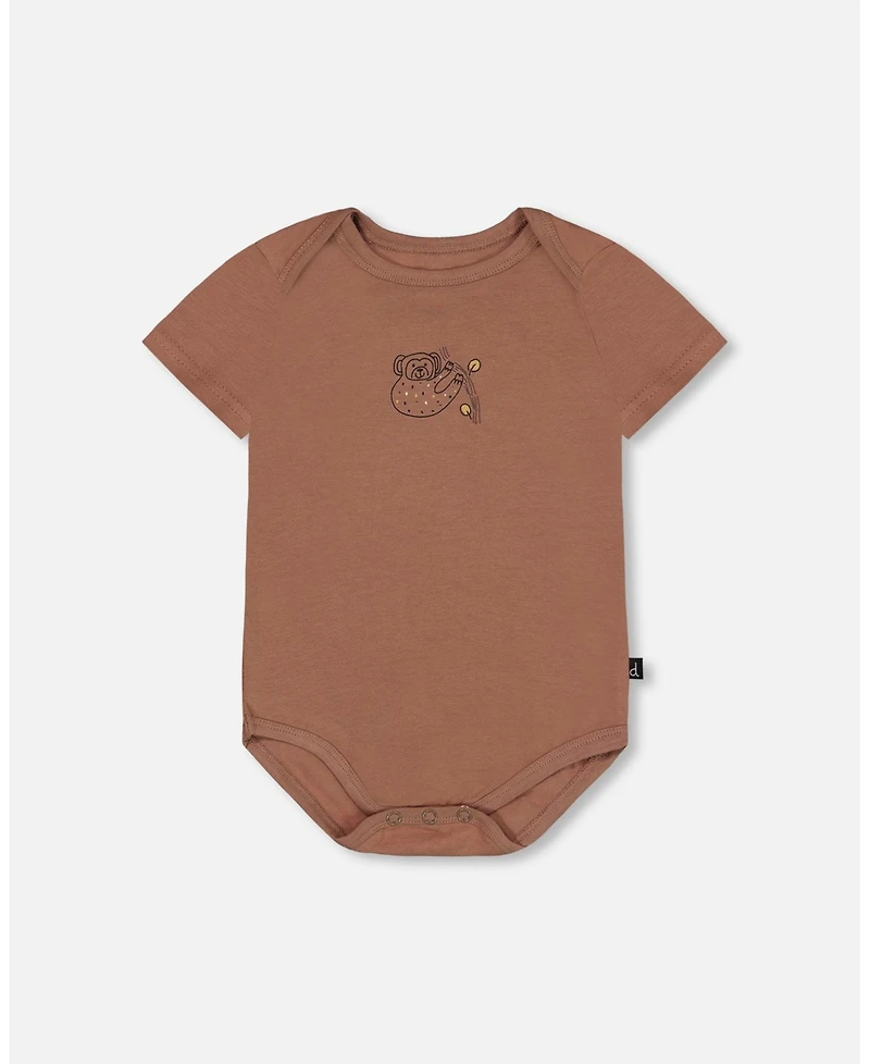 Deux par Deux Baby Boys Organic Cotton Onesie Brown
