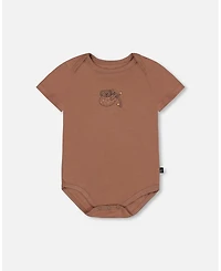 Deux par Deux Baby Boys Organic Cotton Onesie Brown