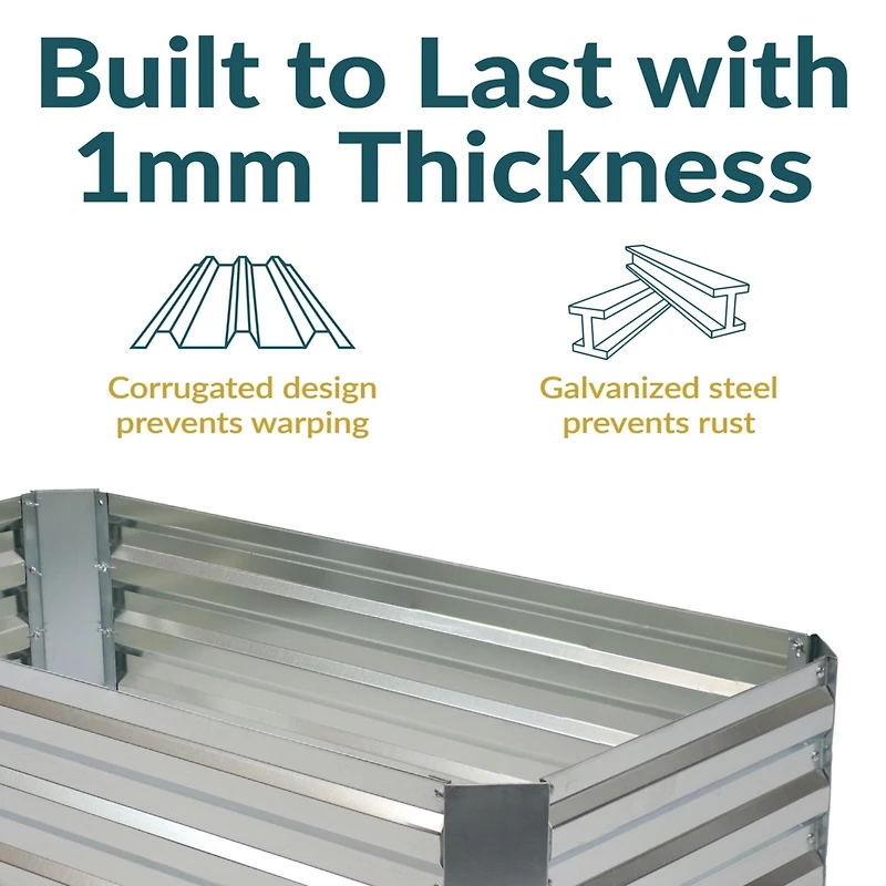 Galvanized Rectangle Raised Garden Bed