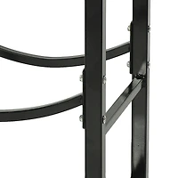 Indoor/Outdoor Steel Fire Pit or Fireplace Firewood Log Rack Holder with Hooks - 32"