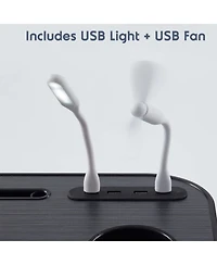Nestl Foldable & Lightweight Lap Desk with Usb Ports - Ideal for Working, Reading, or Eating