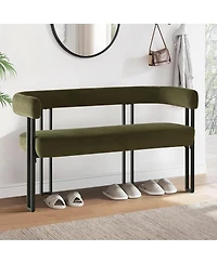 Velvet Upholstered 2-Seater Bench, Modern Loveseat Sofa for Living Room, Bedroom, or Entryway-Maison Boucle