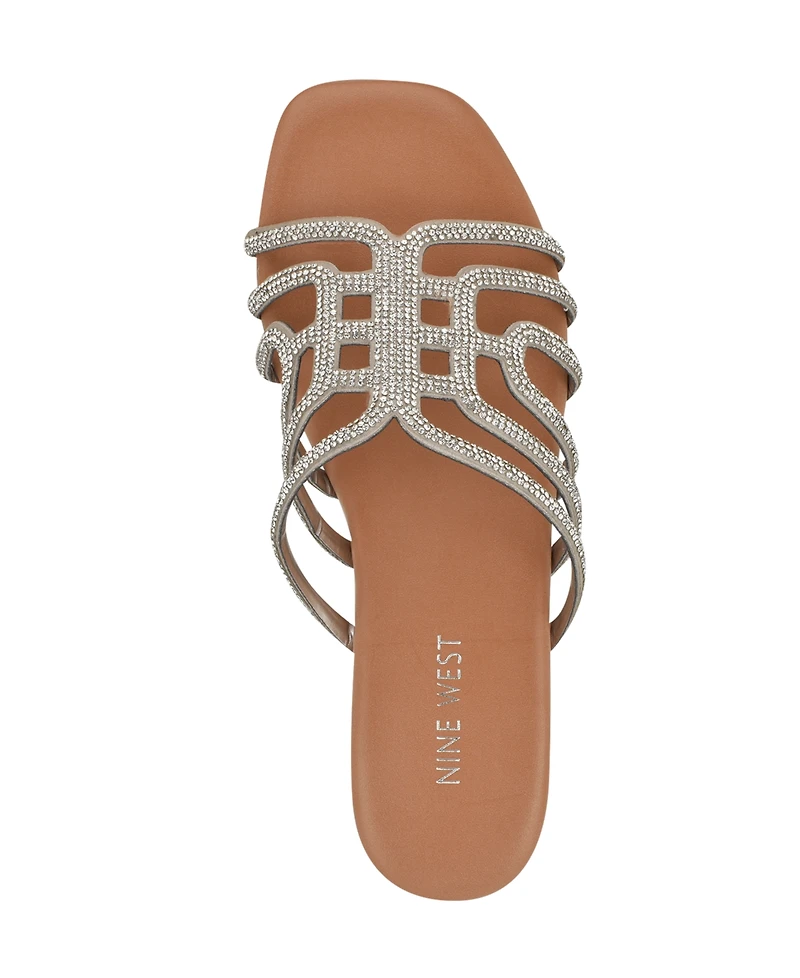 Nine West Women's Timy Embellished Strappy Flat Sandals