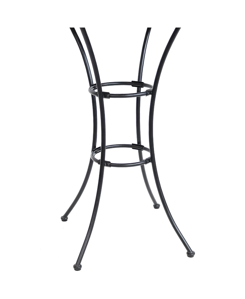 Elegant Round Wrought Iron Bar Table -30" Diameter x 39.5" H - Black