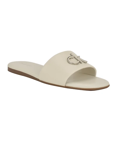 Calvin Klein Women's Yancie Logo Flat Slide Sandals