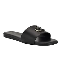 Calvin Klein Women's Yancie Logo Flat Slide Sandals