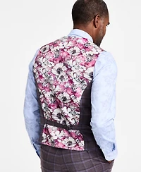 Tayion Collection Men's Regular-Fit Plaid Suit Vest