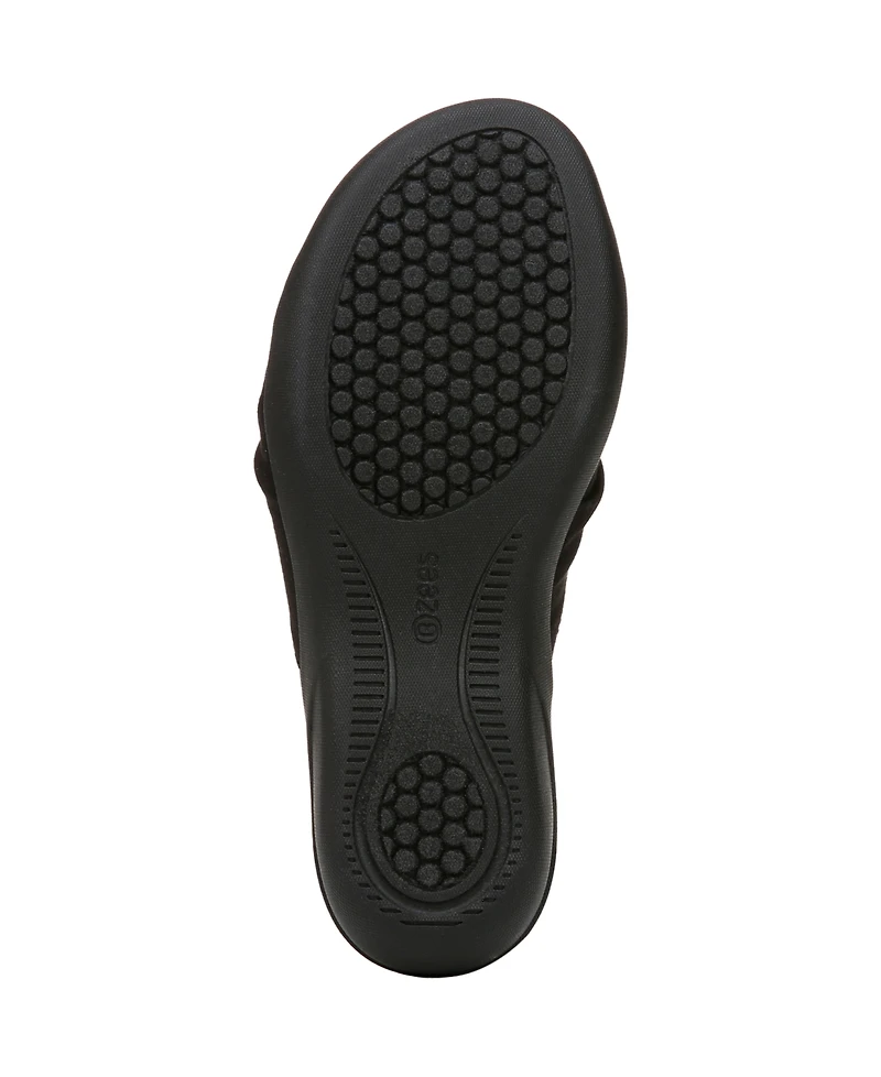 LifeStride Women's Cherish Washable Peep Toe Slide Sandals