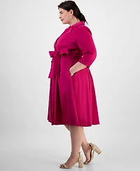 Alex Evenings Plus Size Notched Collar 3/4-Sleeve Shirtdress