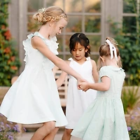 Hope & Henry Toddler Girls Seersucker Flutter Sleeve Open Back Dress