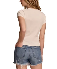 Lucky Brand Women's Embroidered Baby T-Shirt