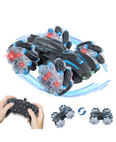 360-Degree Rotating Light-Up Remote Control Stunt Car - 1:24