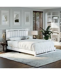 Boyd Sleep Belle Upholstered Platform Bed with Headboard, Mattress Foundation Strong 14 Wood Slat Supports, No Box Spring Required