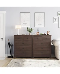 5 Drawer Dresser, Wooden Chest of Drawers, Modern Storage Tower with Metal Handles, Storage Organizer Unit with Deep Space for Bedroom, Living Room