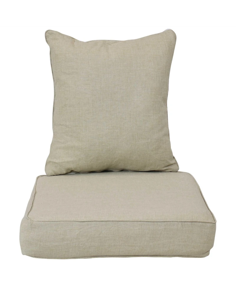 Indoor/Outdoor Olefin Replacement Deep Back and Seat Cushion Set for Patio Chair - 2pc