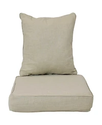 Indoor/Outdoor Olefin Replacement Deep Back and Seat Cushion Set for Patio Chair - 2pc