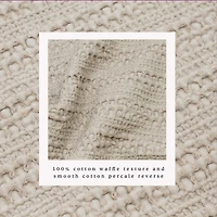 Linery & Co. 100% Cotton Reversible Waffle Weave / Percale Duvet Cover Set