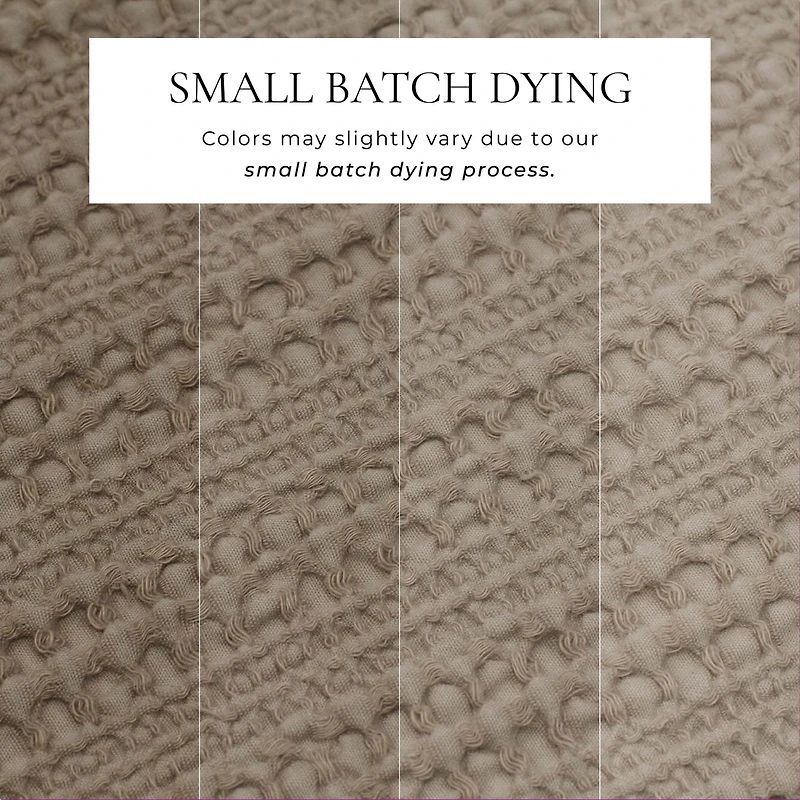 Linery & Co. 100% Cotton Reversible Waffle Weave / Percale Duvet Cover Set