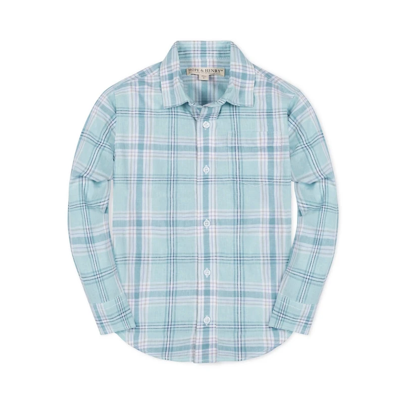 Hope & Henry Baby Boys Linen Long Sleeve Button Down Shirt