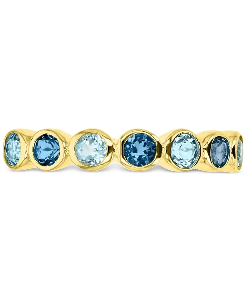 Lab-Created Blue Sapphire Stack Ring (1-1/2 ct. t.w.) 14k Gold-Plated Sterling Silver