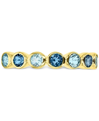 Lab-Created Blue Sapphire Stack Ring (1-1/2 ct. t.w.) 14k Gold-Plated Sterling Silver