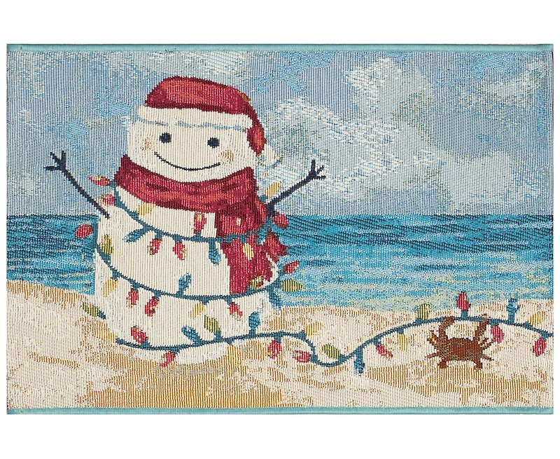 Liora Manne' Esencia Beach Snowman 2'5"x3'11" Area Rug