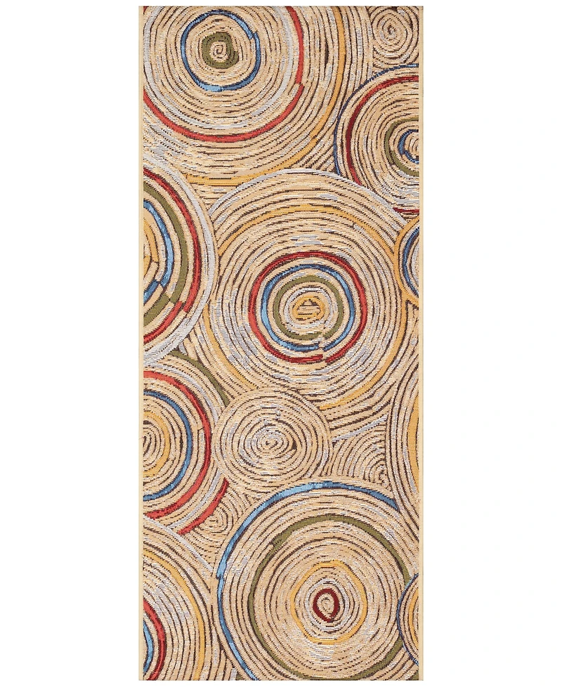 Liora Manne' Esencia Basket Circles 1'11"x4'11" Runner Area Rug