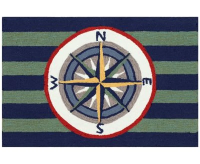 Liora Manne Frontporch Striped Compass Rug Collection