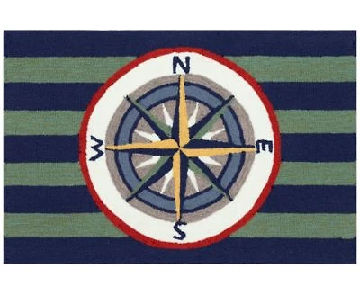 Liora Manne Frontporch Striped Compass Rug Collection