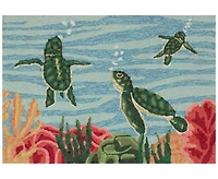 Liora Manne' Frontporch Swimming Baby Turtles 2'x3' Area Rug