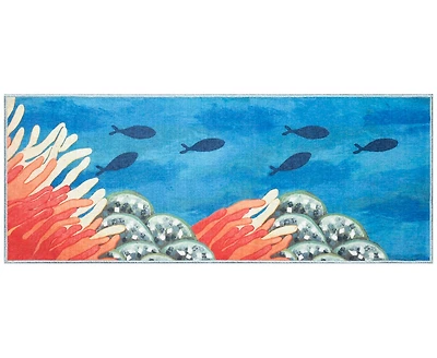 Liora Manne' Impressions Reef Border 1'11"x4'11" Runner Area Rug
