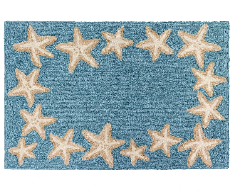 Liora Manne' Capri Starfish Border 1'8"x2'6" Area Rug