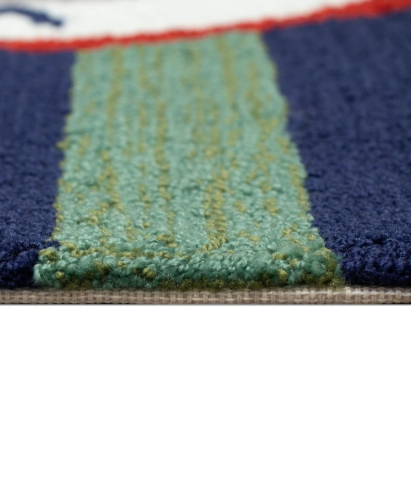 Liora Manne' Frontporch Striped Compass 2'x5' Runner Area Rug