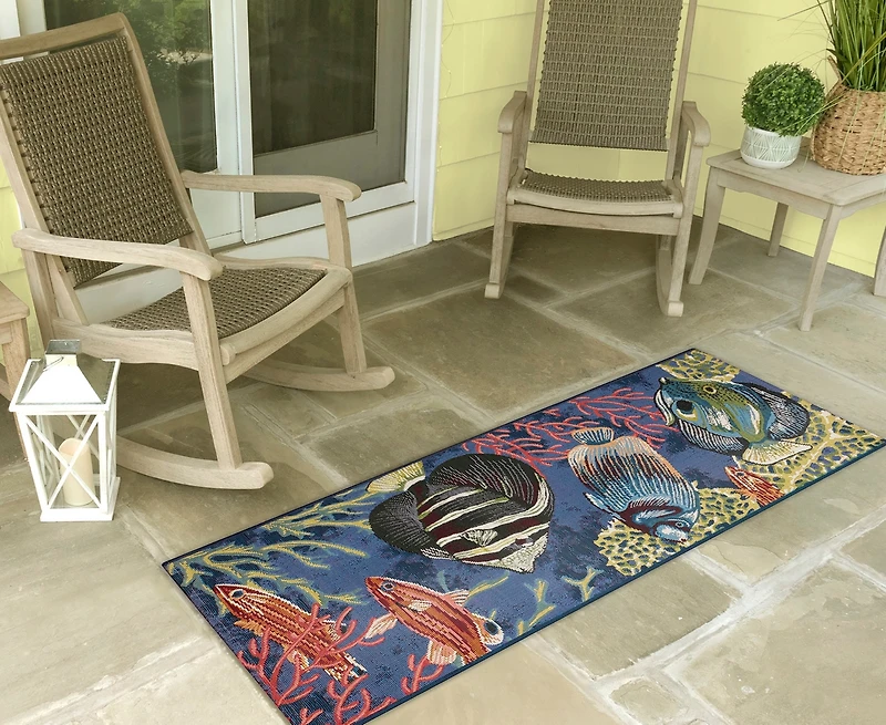 Liora Manne' Esencia Fish 1'11"x4'11" Runner Area Rug