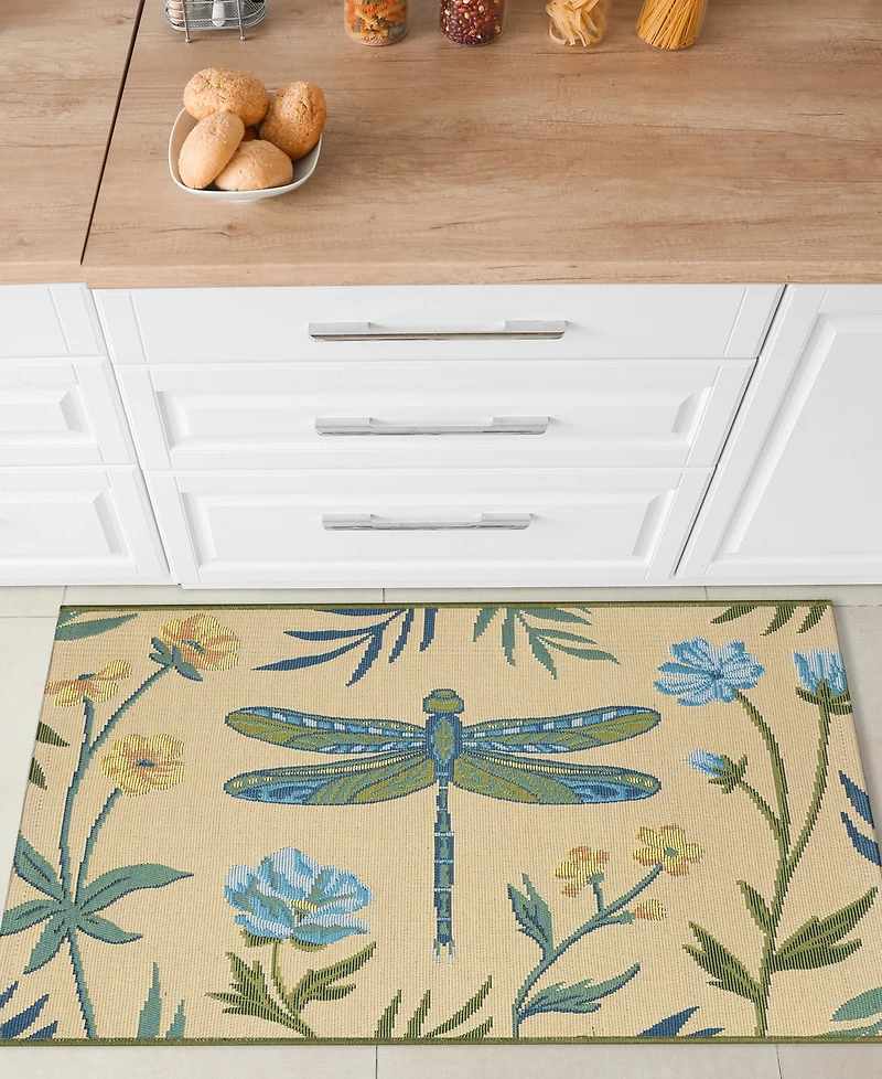 Liora Manne' Esencia Floral Dragonfly 2'x2'10" Area Rug