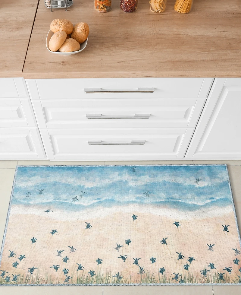 Liora Manne' Impressions Seaturtles Beach 2'5"x3'11" Area Rug