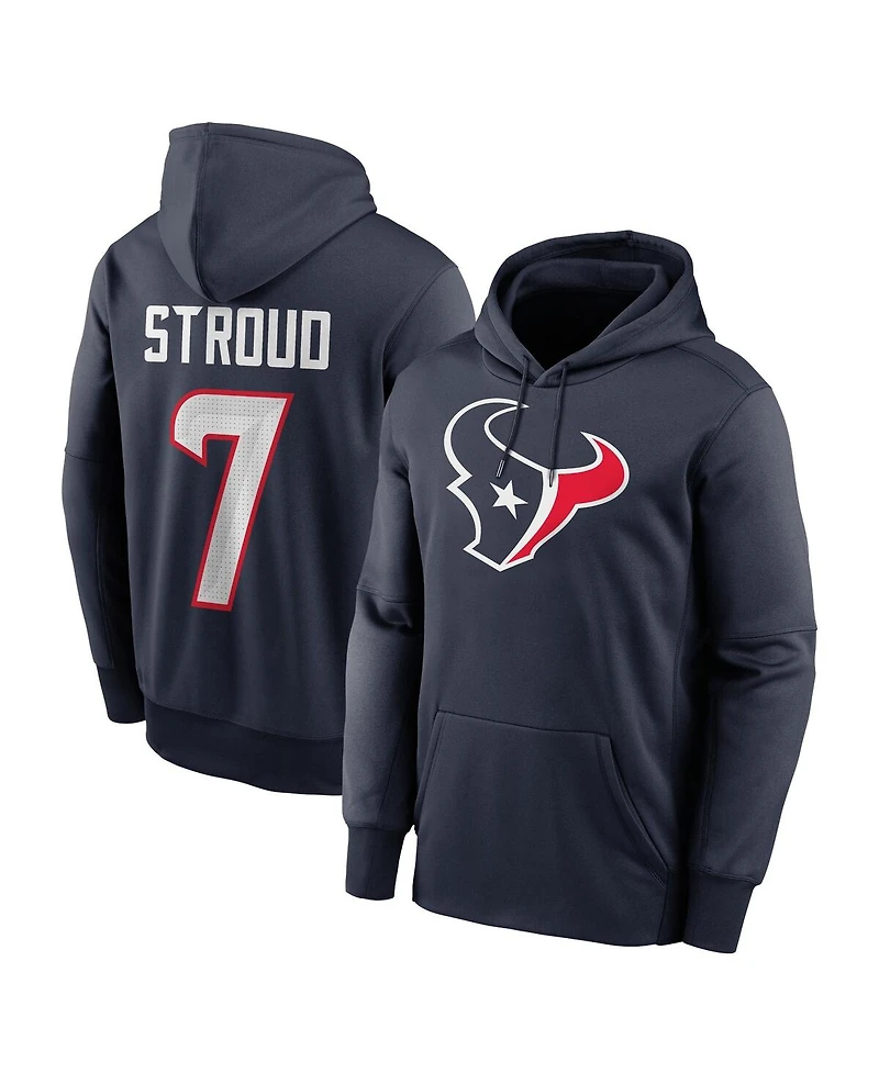 Nike Men's C.j. Stroud Navy Houston Texans Player Name Number Performance Pullover Hoodie