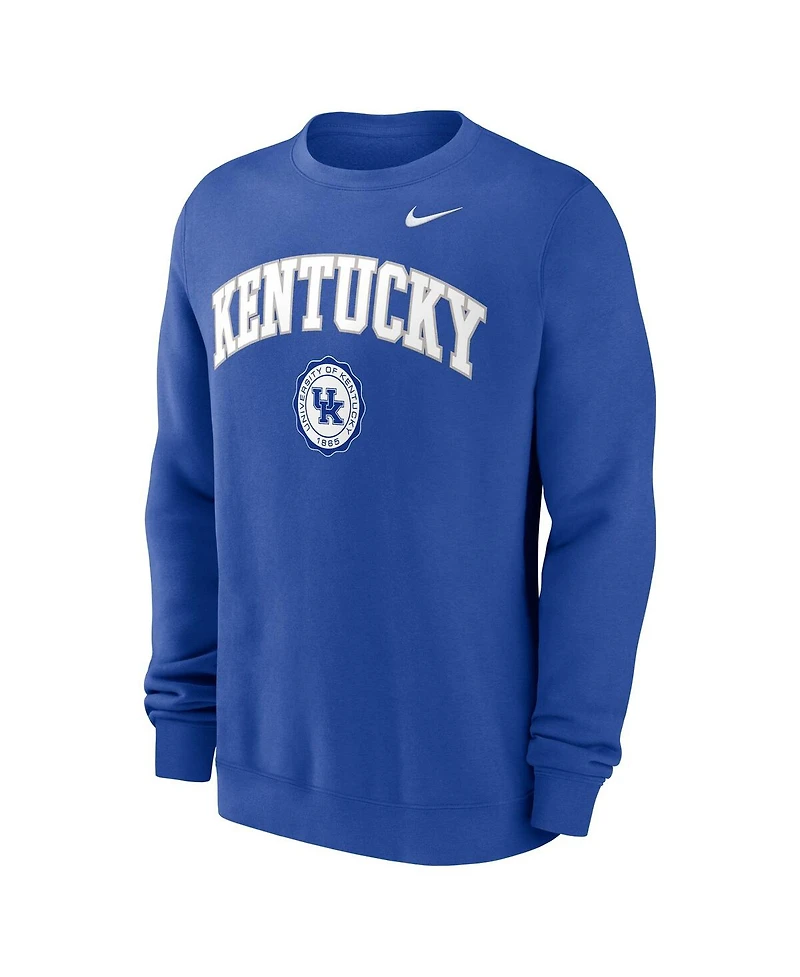 Nike Men's Royal Kentucky Wildcats Arched Seal Pullover Sweatshirt