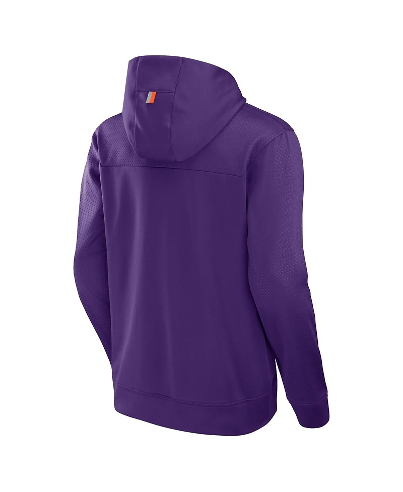 Fanatics Men's Purple Clemson Tigers Defender Dot Faded Primary Pullover Hoodie