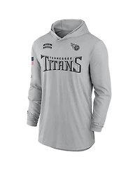Nike Men's Gray Tennessee Titans 2024 Salute to Service Lightweight Performance Long Sleeve Hooded T-Shirt