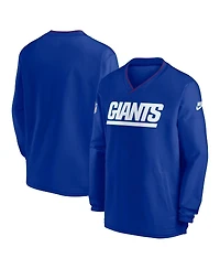 Nike Men's Royal New York Giants 2024 Sideline Throwback Logo Long-Sleeve V-Neck Windshirt