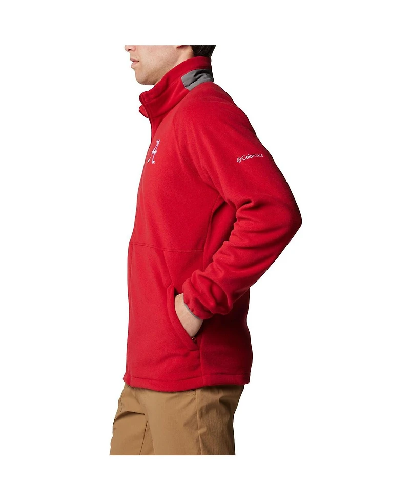 Columbia Men's Crimson Alabama Tide Flanker Iv Fleece Raglan Full-Zip Jacket