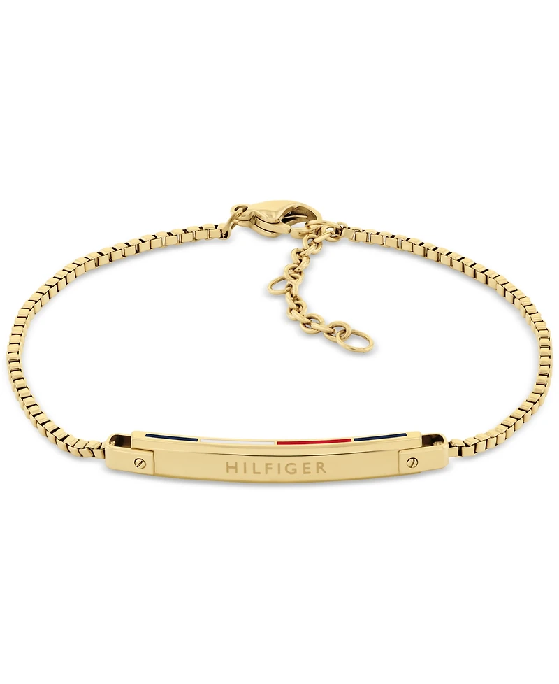 Tommy Hilfiger Linear Logo Plaque Chain Bracelet