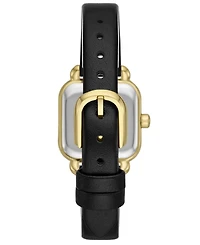 Kate Spade New York Women's Gracie Square Three-Hand Black Leather Watch, 25mm