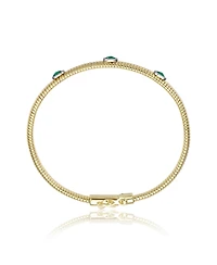 14K Gold Plated with Clear, Green, Red