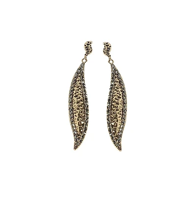 Embellished Rhombus Swirl Drop Earrings
