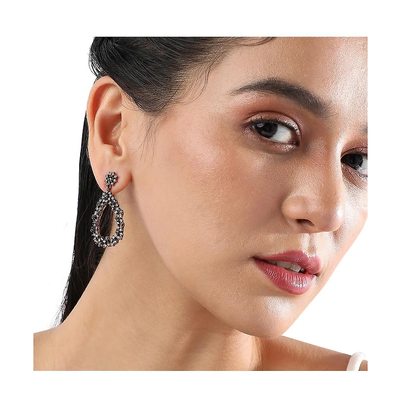 Clustered Hollow Teardrop Earrings