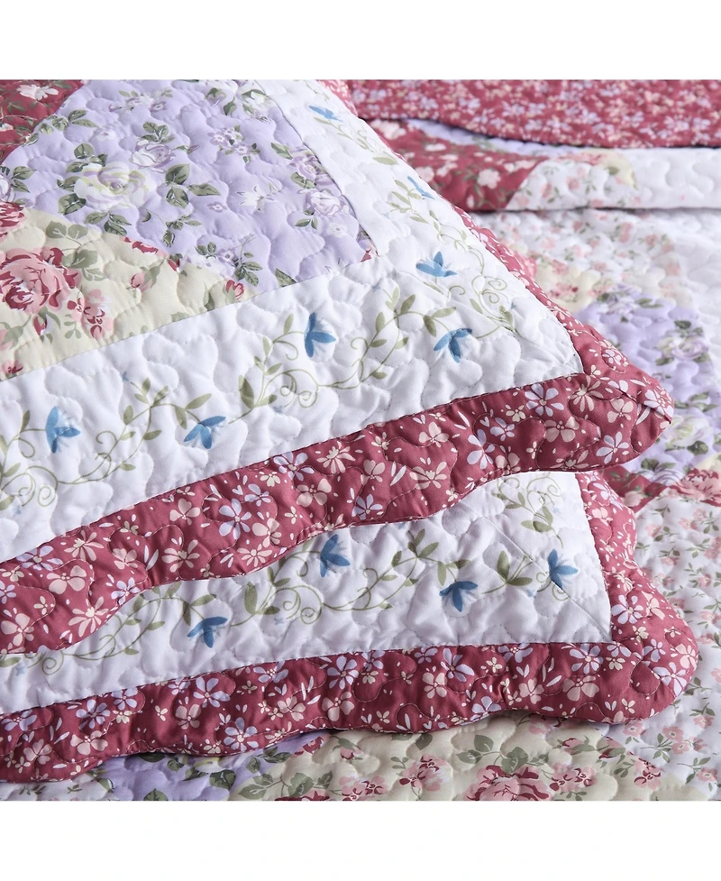 MarCielo 3 Piece Printed Quilt Set Bedspread Set B028